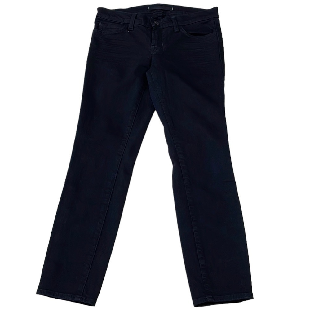 J Brand Jeans Black Denim Jett Cropped Ankle Skinny Size 25
